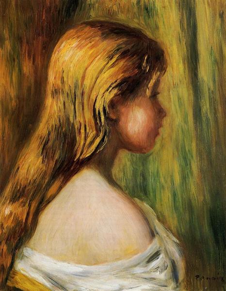 Head of a Young Girl, 1890 - 雷諾瓦
