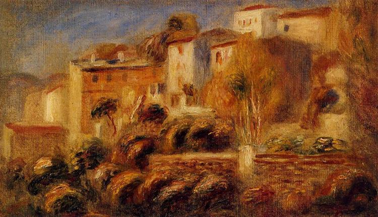 Houses at Cagnes, c.1910 - 雷諾瓦