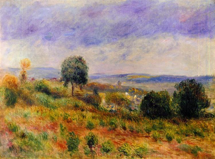 Landscape Auvers sur Oise, c.1901 - 雷諾瓦