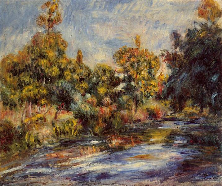 Landscape with River, 1917 - 雷諾瓦