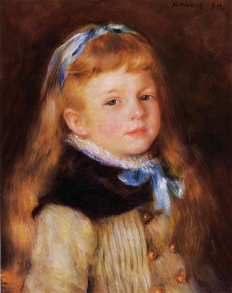Mademoiselle Grimprel in a Blue Ribbon, 1880 - Auguste Renoir