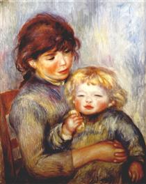 Maternity (child with a biscuit) - Auguste Renoir