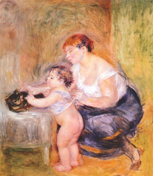 Mother and child, c.1895 - Пьер Огюст Ренуар