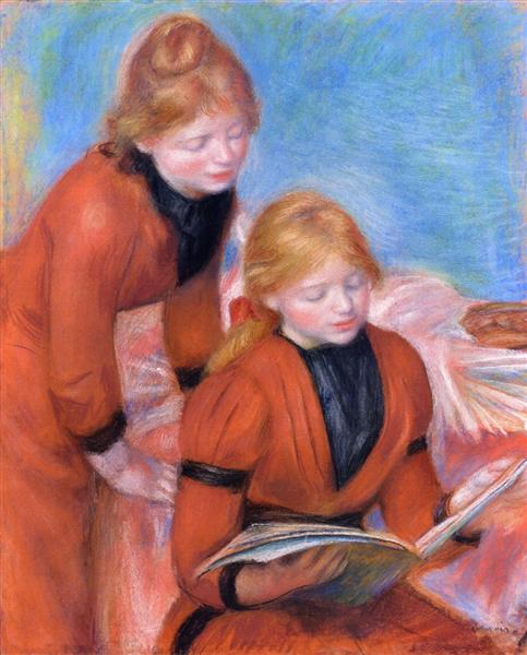 Reading, c.1889 - 雷諾瓦