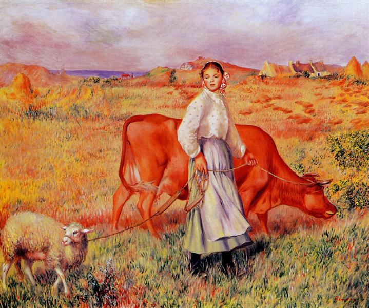 Shepherdess, 1886 - 1887 - 雷諾瓦