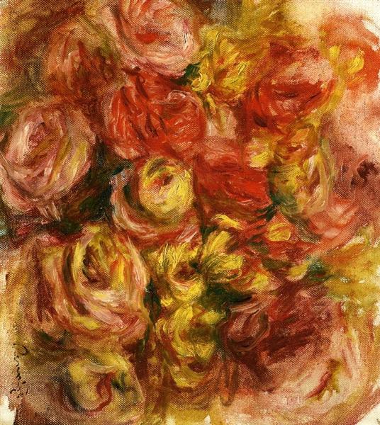 Study of Flowers, c.1914 - 雷諾瓦