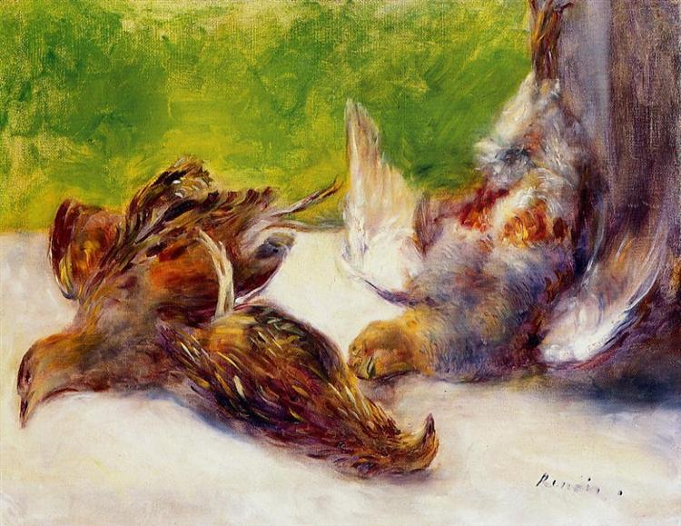 Three Partridges, c.1880 - 雷諾瓦