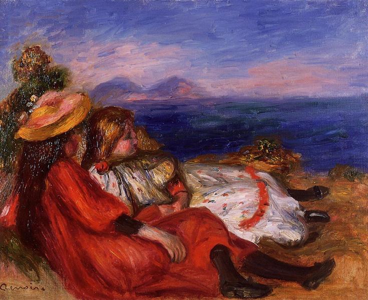 Two Little Girls on the Beach, 1895 - Pierre-Auguste Renoir