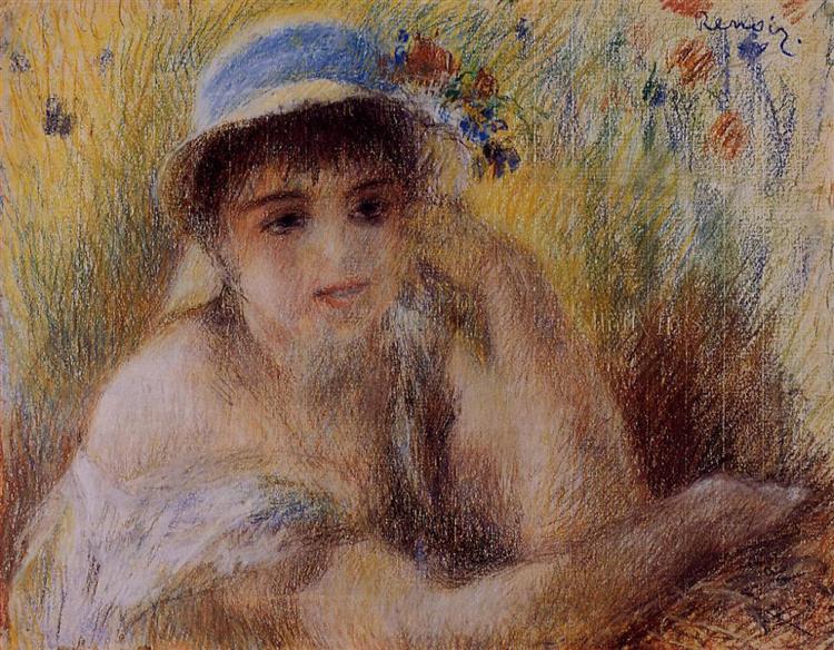 Woman in a Straw Hat, 1880 - Пьер Огюст Ренуар