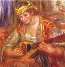 Woman with a mandolin - 雷諾瓦