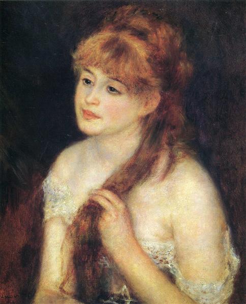 Young Woman Braiding Her Hair, 1876 - П'єр-Оґюст Ренуар