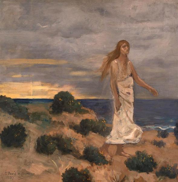 Woman by the Sea, 1887 - 皮埃爾·皮維·德·夏凡納
