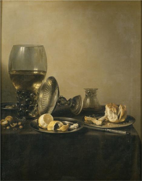 Still Life with Goblet, Silver Tureen and Bread, 1637 - Пітер Клас
