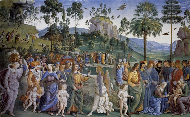 Journey of Moses and circumcision of her second child, 1481 - 1483 - Perugino