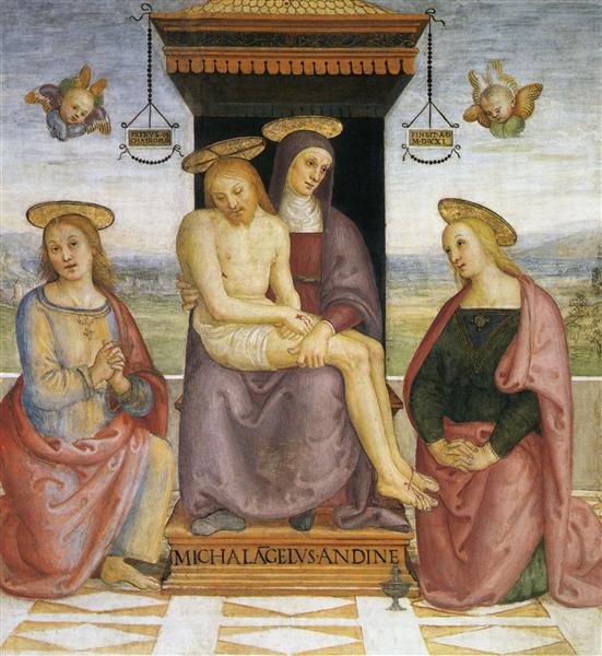 Пьета между Св. Иоанном и Св. Марией Магдалиной, 1521 - Пьетро Перуджино