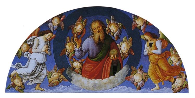 Polyptych of St. Peter (Eternal Blessing with cherubs and angels), 1496 - 1500 - Perugino