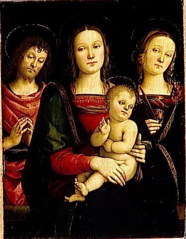 La Vierge à l'Enfant entre les saints Jean-Baptiste et Catherine d'Alexandrie, 1500 - Le Pérugin
