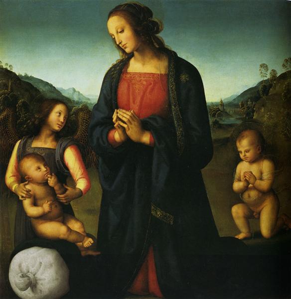 Богородица си младенец со Св. Иоанном и ангелом (Мадонна дель Сакко), 1500 - Пьетро Перуджино