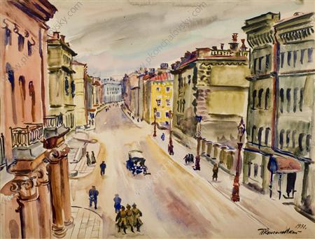 Leningrad. Million street., 1931 - Pjotr Petrowitsch Kontschalowski