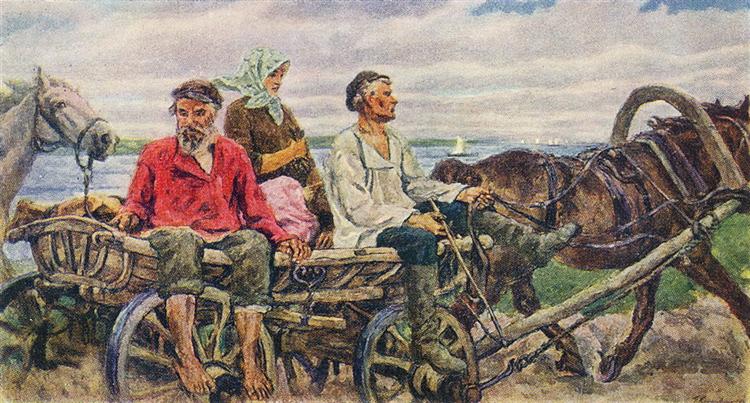 Novgorod. Returning from the fair., 1926 - Pjotr Petrowitsch Kontschalowski