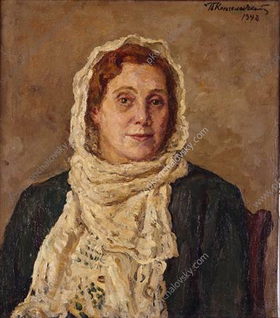 Portrait art critic Capitolina Vladimirovna Frolova, 1948 - Pyotr Konchalovsky