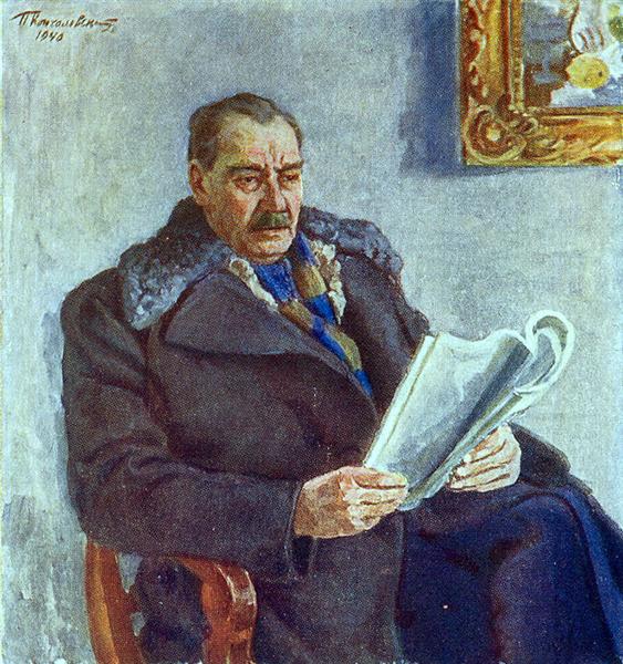 Portrait of Constantin Andreyevich Trenev, 1941 - Pyotr Konchalovsky
