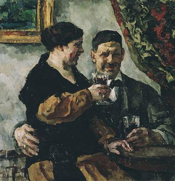 Self-portrait with wife, 1923 - Петро Кончаловський