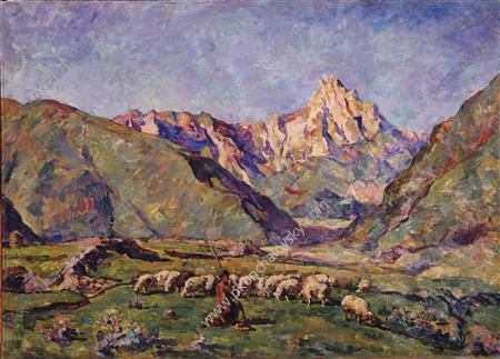 Сионы. Пастух и стадо овец., 1927 - Пётр Кончаловский