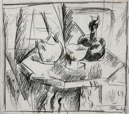 Натюрморт на восьмигранном столе, 1916 - Пётр Кончаловский