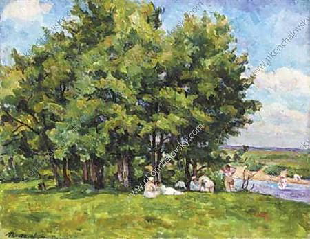 Купание в полдень. (На солнце)., 1923 - Пётр Кончаловский