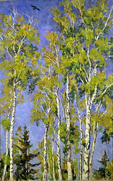 The tops of the birches, 1940 - Петро Кончаловський
