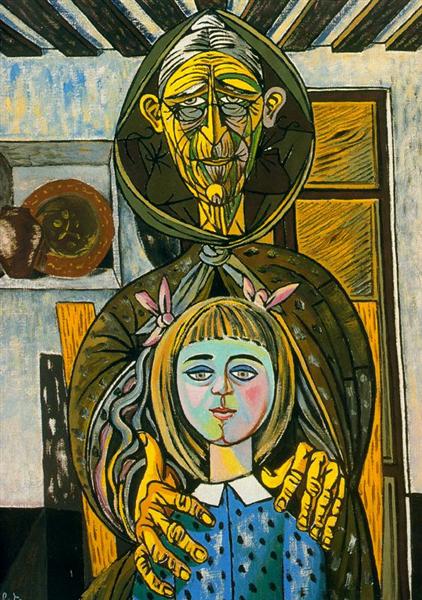 The old woman and the girl, 1957 - Рафаель Забалета