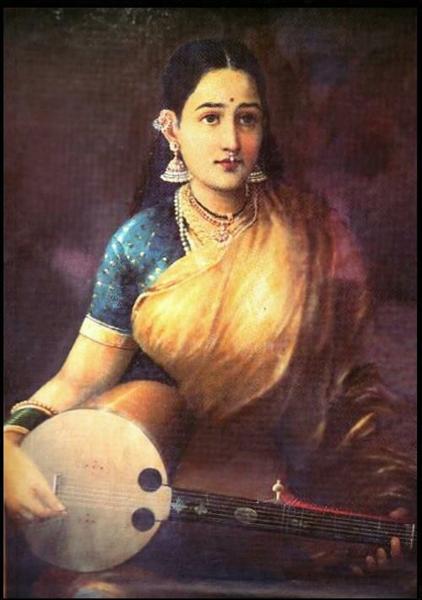 Lady with Swarbat, 1874 - Raja Ravi Varma