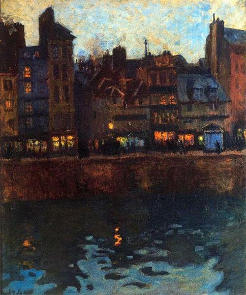 Pier of Le Havre in the Evening, 1901 - Рауль Дюфі