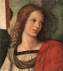 Angel (fragment of the Baronci altarpiece) - Raphael