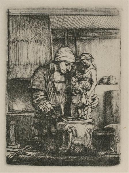 An Artist Drawing from the Model, 1648 - Rembrandt