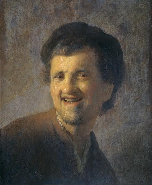 Bust of a laughing young man, c.1629 - c.1630 - Рембрандт