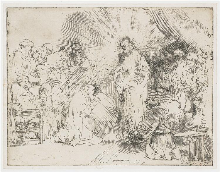 Christ appearing to the apostles, 1656 - Rembrandt van Rijn