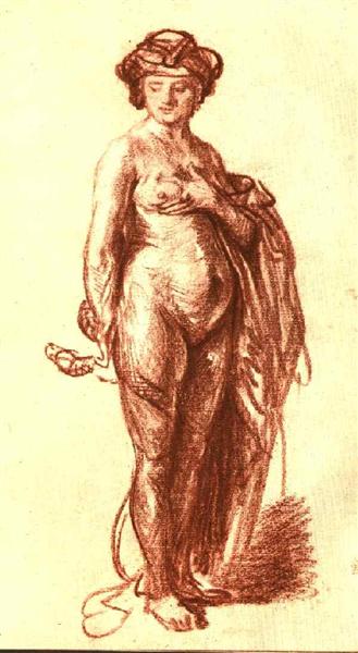 Оголена жінка зі змією (Клеопатра), 1637 - Рембрандт