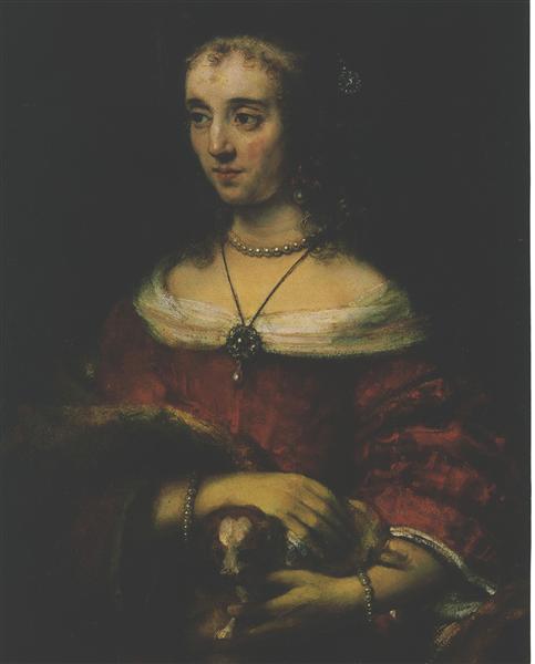 Lady with a Lap Dog, c.1665 - 林布蘭