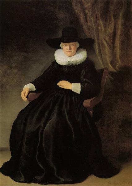Maria Bockennolle, Wife of Johannes Elison, 1634 - Рембрандт