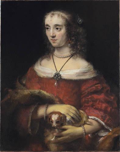 Portrait of a Woman with a Lapdog, 1662 - 林布蘭