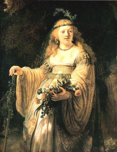 Saskia Als Flora 1635 Rembrandt Van Rijn Wikiart Org Enzyklopadie Der Visuellen Kunste
