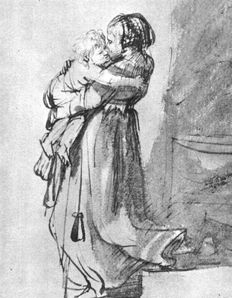 Saskia with a Child, 1636 - 林布蘭