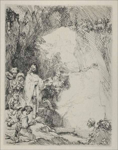 The Resurrection of Lazurus a Small Plate, 1642 - Рембрандт