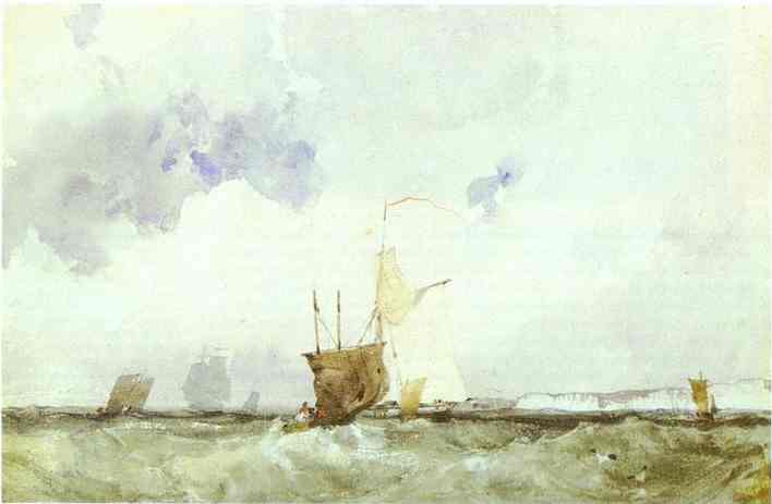 Vessels in a Choppy Sea, c.1824 - Ричард Паркс Бонингтон