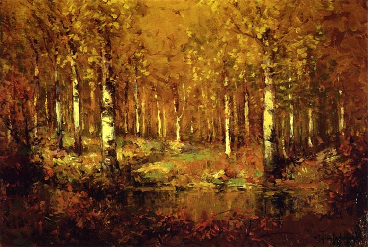 Autumn Birches, Central Park, 1909 - Роберт Джулиан Ондердонк