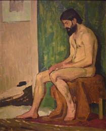 Seated bearded man - Роже де ла Френе
