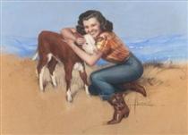 Take It Easy (Part of Armstrong's Cowgirl Series) - Rolf Amstrong