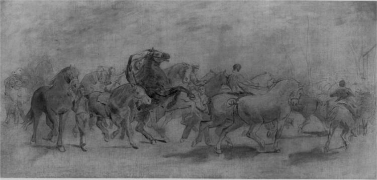 The Horse Fair (study), 1855 - Роза Бонёр